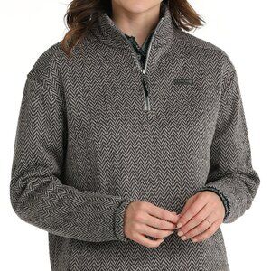 Women's Cinch Gray Sweater Knit Pullover 1/4 Zip